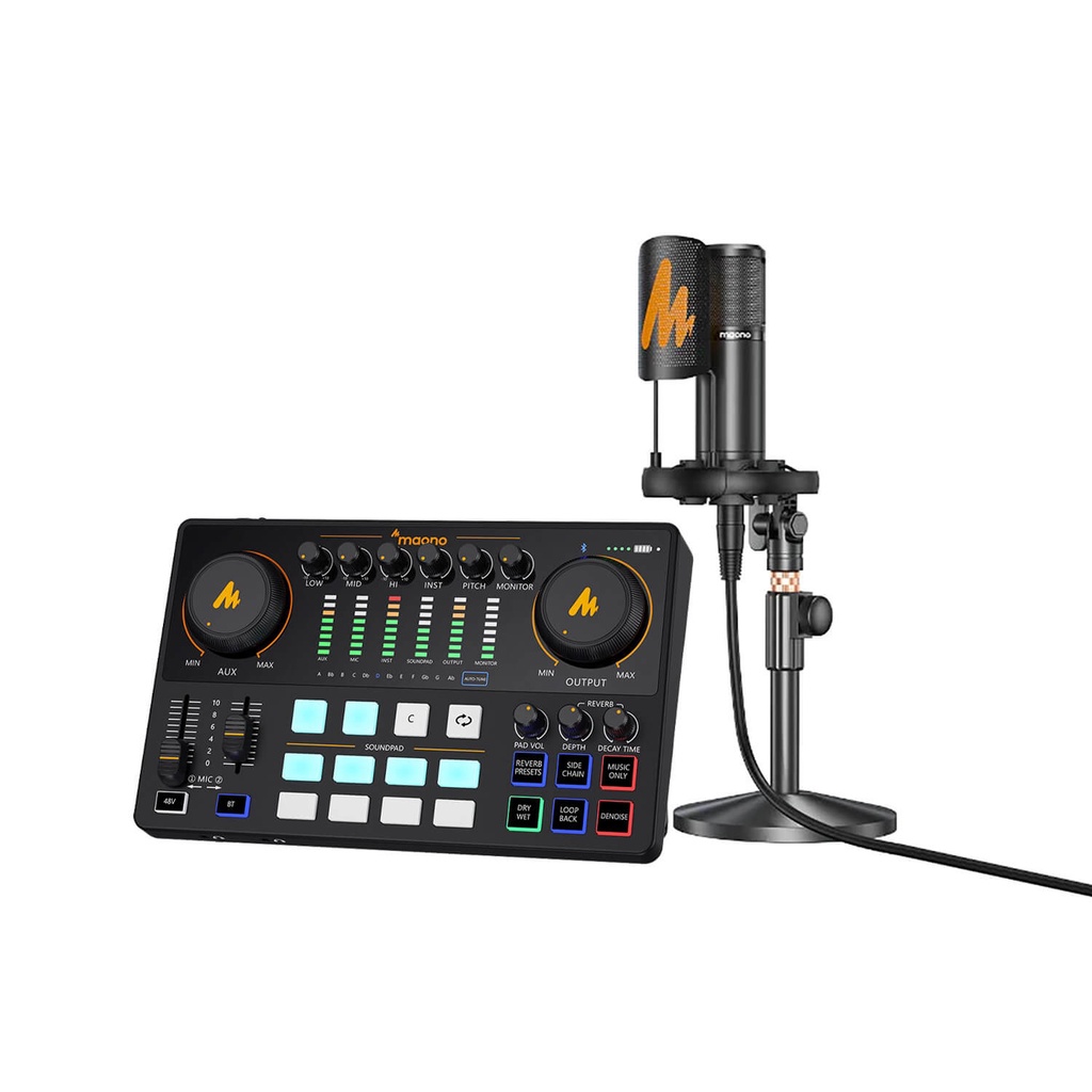 Mixer Maonocaster Au-ame2a + Microfone Condensador Podcast