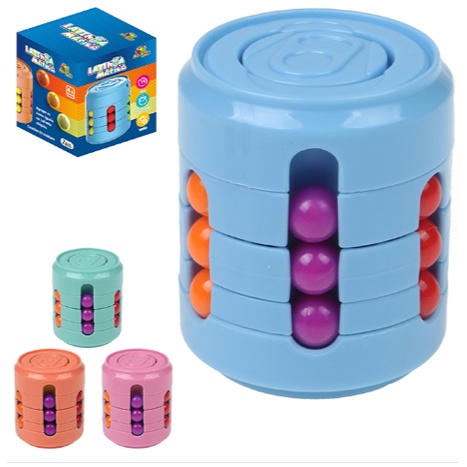 Kit 4 Fidget Toy Latinha Quebra Cabeça Giratória Anti Stress