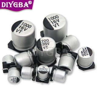 10PCS 6.3V Capacitor Eletrolítico Alumínio SMD 10V 16V 25V 35V 50V 1UF 2.2UF 4.7UF 10UF 47UF 100UF 220UF 330UF 470UF 680UF