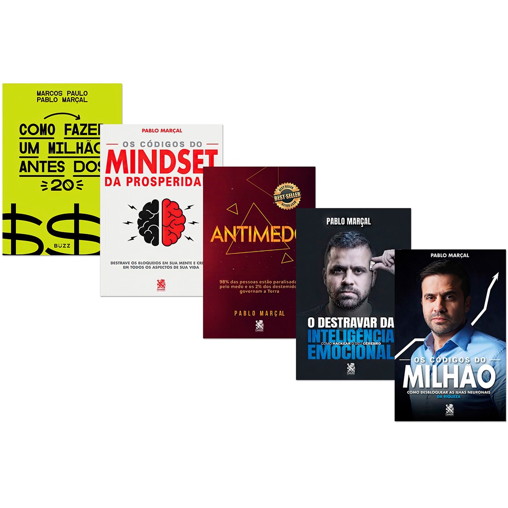 Kit Pablo Marçal - Milhão antes 20 + Códigos Milhão + Antimedo + Mindset Prosperidade +Destravar Inteligência Emocional