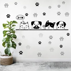 Adesivo de Parede PetShop Patinhas 69 Patas Mais cachorro e gatos Pet Shop