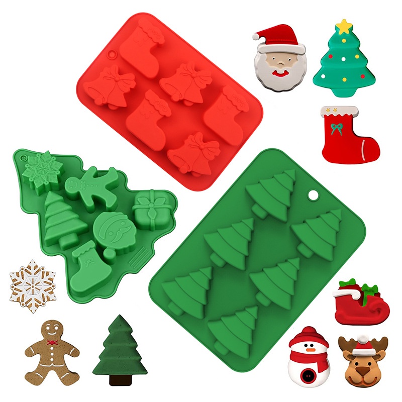 Moldes De Natal Chocolate Silicone Para Bolos Decoração De Bolo De Gelo