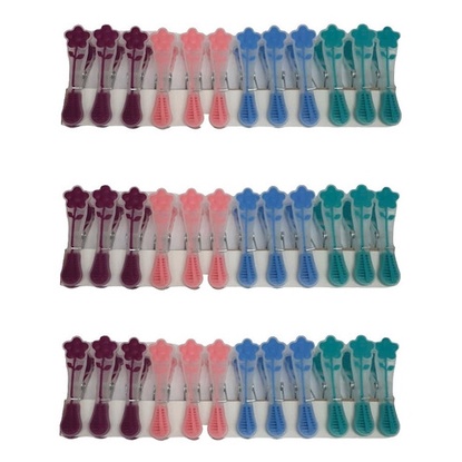 Kit 36 Prendedor De Roupas Grande Flower Emborrachado Color em Oferta na Shopee