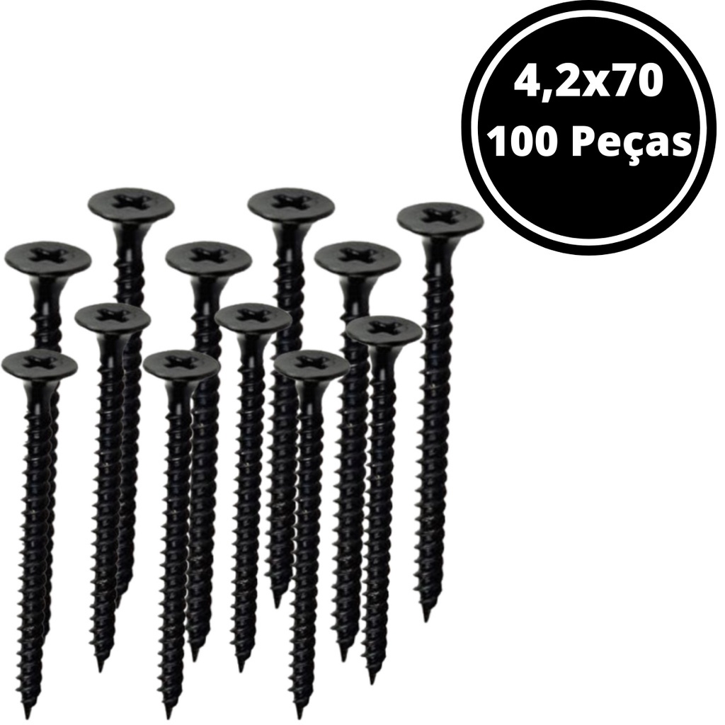 Parafuso Drywall Trombeta 4,2 X 70 100 Peças Ponta Agulha em Oferta na Shopee