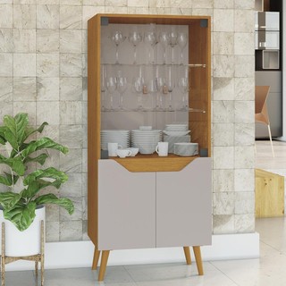 Cristaleira Plena Sala de Estar com Prateleiras de Vidro em Oferta na Shopee