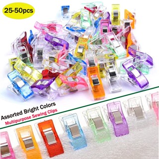 50pcs Fabric Quilting Craft Sewing Knitting Clips Home Office Supply Mixed Plastic Sewing Clips Holder for DIY Patchwork