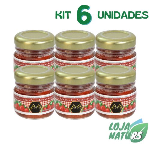 KIT 6 Mini Geleia sabor Morango 45g - Isis