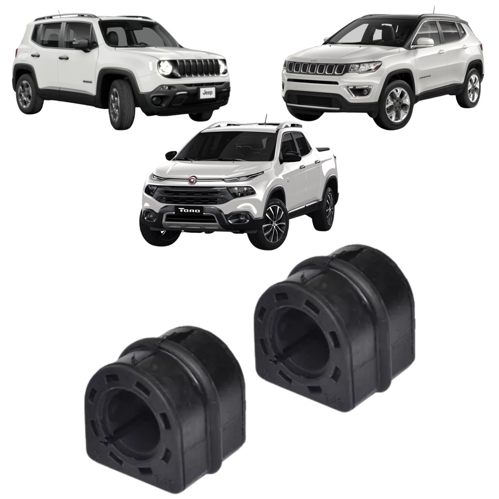 Par Bucha Barra Estabilizadora Dianteiro Jeep Compass Renegade Fiat Toro