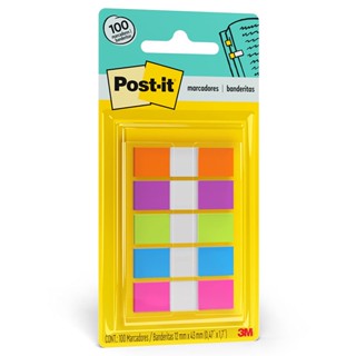 Marcador de página adesivo Post-it Flags 5 cores neon 12x43mm 100 folhas 3M