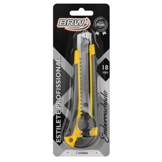 Estilete profissional trava giratória emborrachado 18mm ES1804 BRW