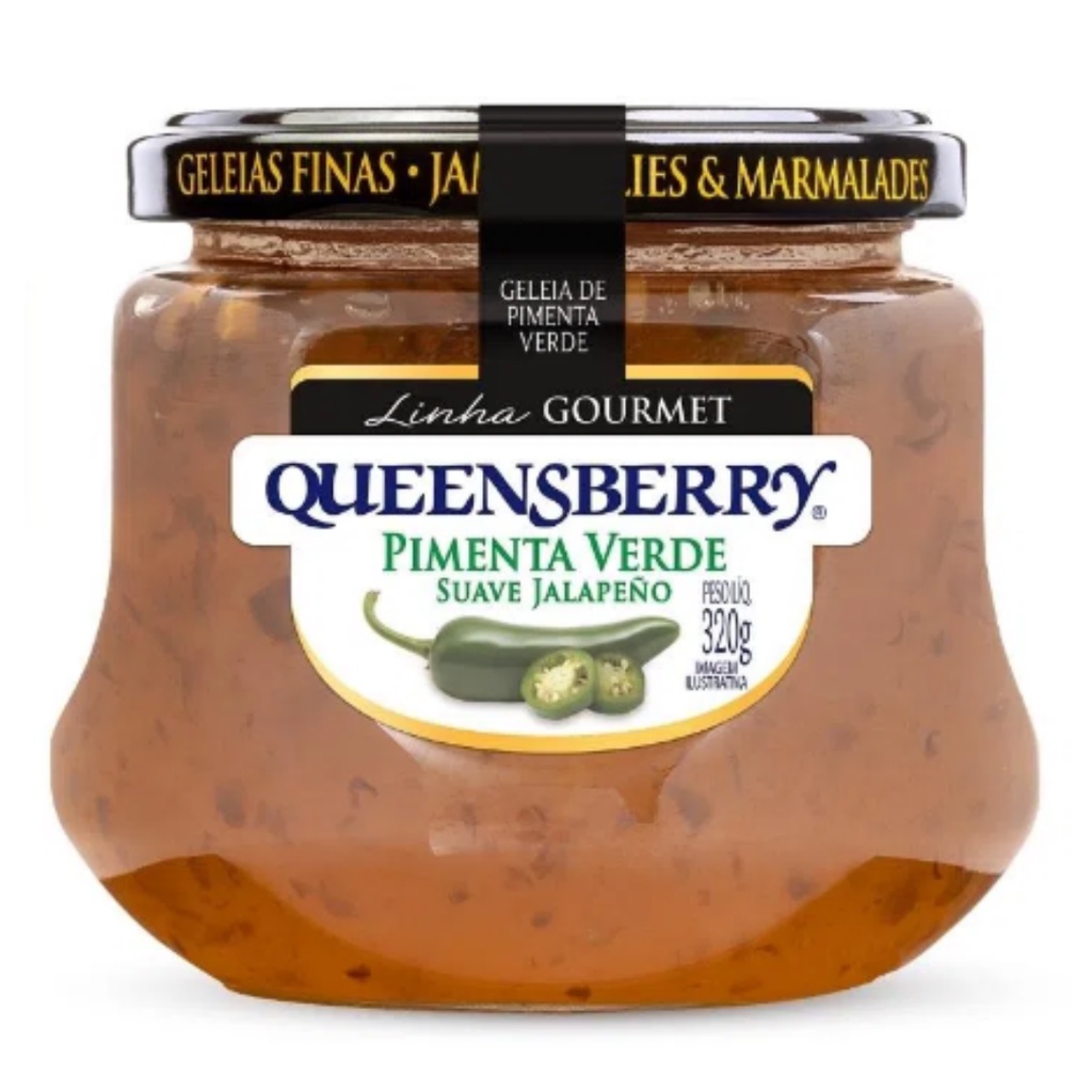 Geleia Agridoce Queensberry De Pimenta Suave Jalapeño Gourmet Contendo 320g