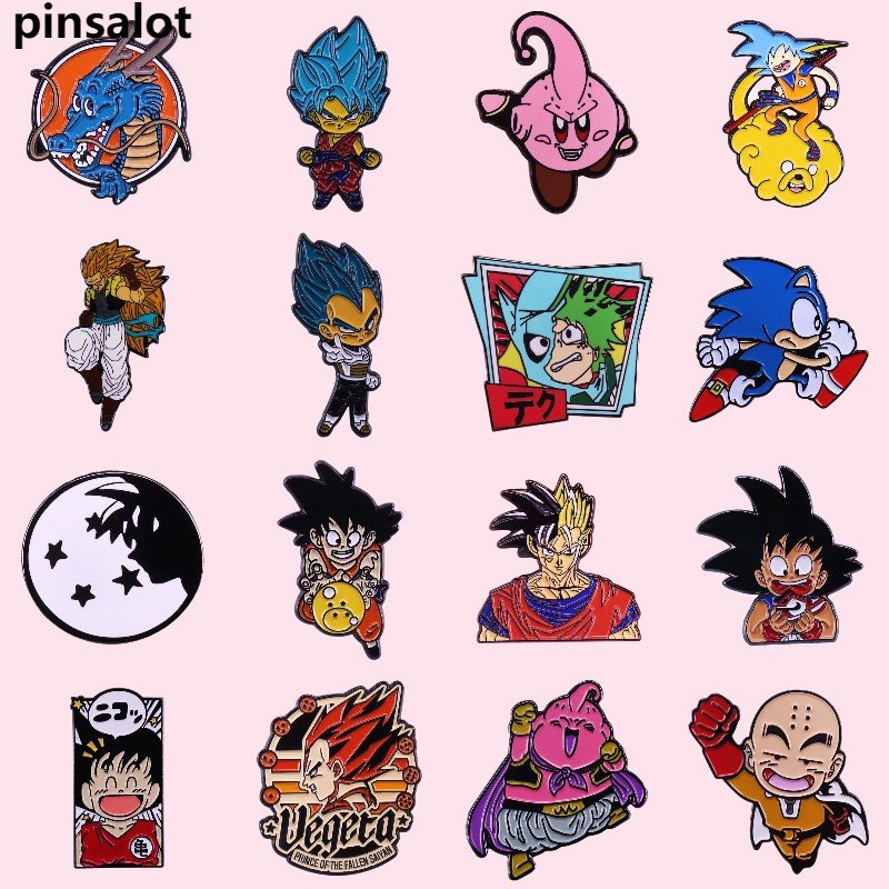 Divertido Anime Broches Bola De Dragão Goku Macaco Lapela De Melhor Qualidade Esmalte Colecionador De Distintivo Crianças Homem Presente Adornar Mochila Colarinho De