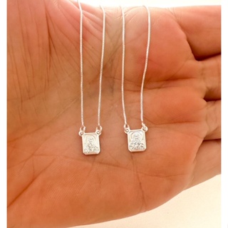 Escapulário Sagrado Coração de Jesus folheado a prata em Oferta na Shopee