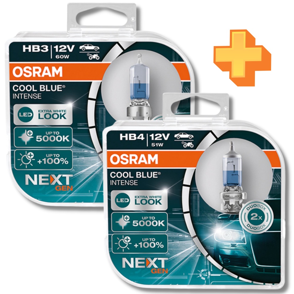 Kit De Lâmpadas Osram Cool Blue Intense 5000k Hb3 + Hb4 - Spare Parts and Accessories for Vehicles