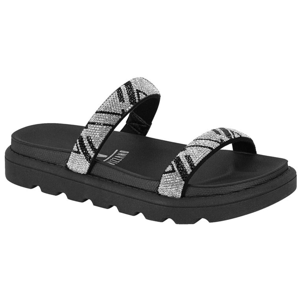 Papete Feminina Vizzano Brilho Strass Tratorada Tiras Macia Original em Oferta na Shopee