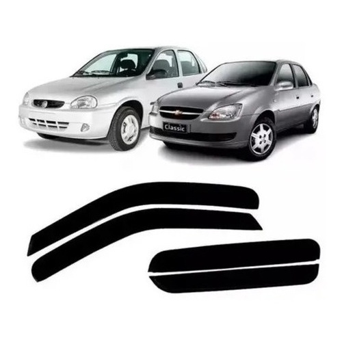 Defletor Calha de Chuva Corsa Sedan 1994 a 2015 4 Portas Ecoflex