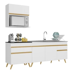 Cozinha Compacta Veneza GW Multimóveis MP2075 com Armário e Balcão Branca