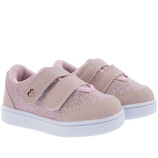 Tênis Infantil Gabrielinha Flatform Tiras Contato Lurex Rosa
