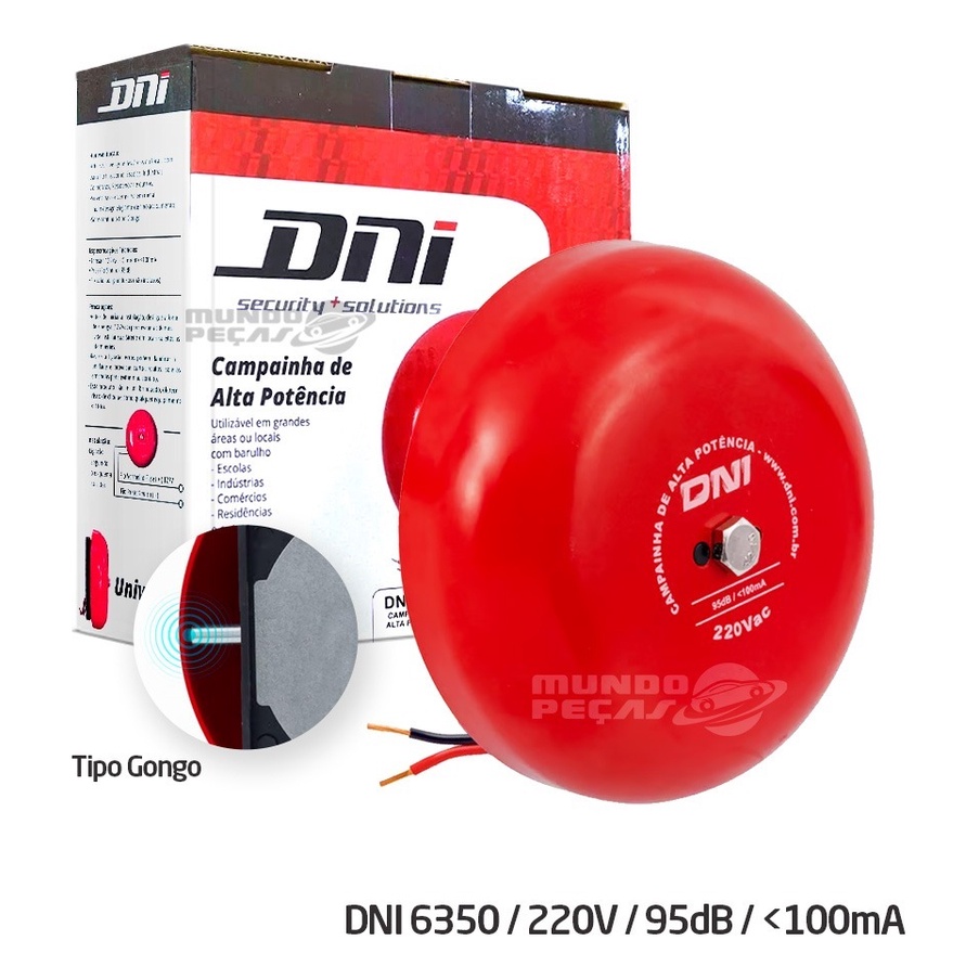 Campainha Tipo Gongo De Alta Potencia - 220v - Dni6350