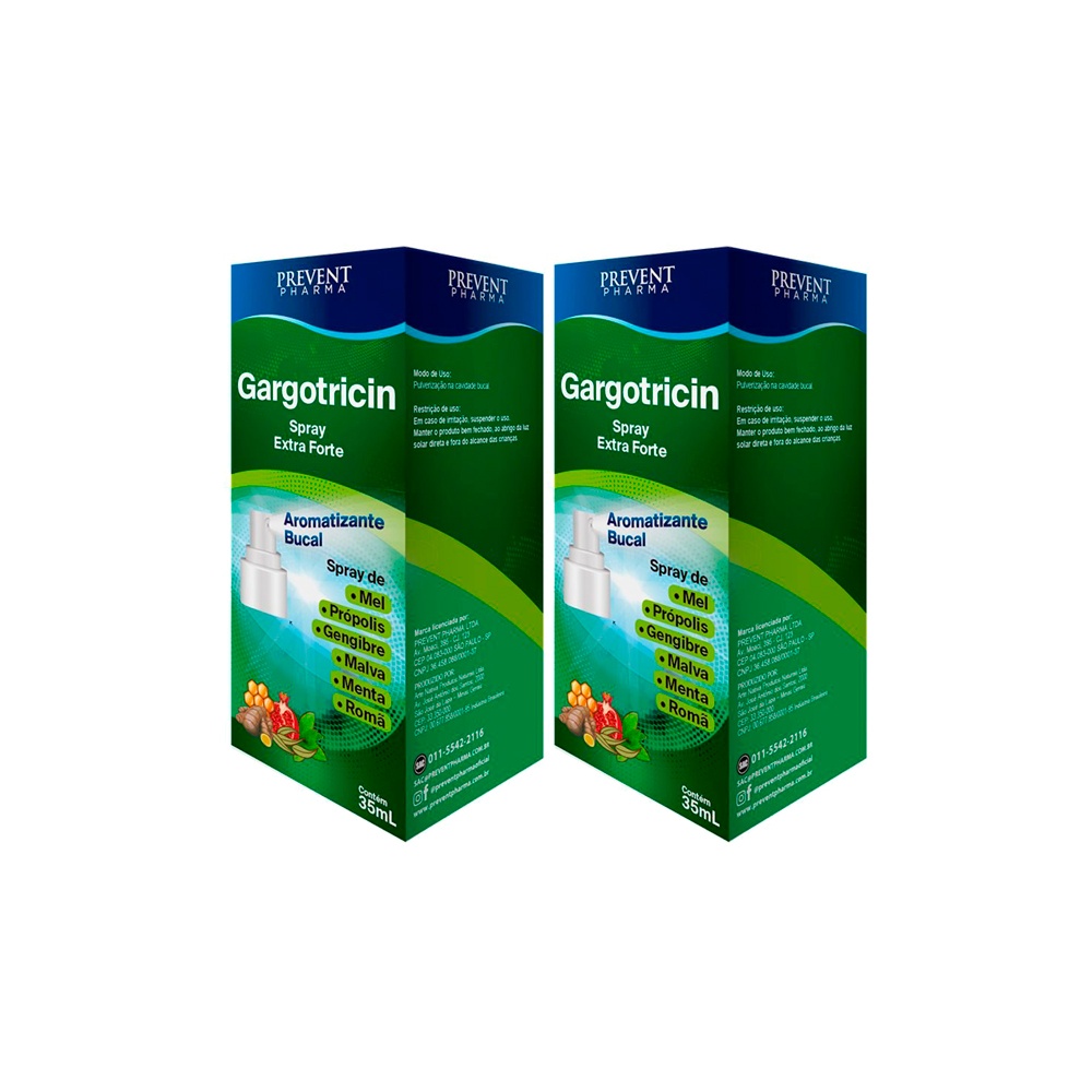 Kit 2x Gargotricin 35 Ml Spray Extra Forte Prevent Pharma