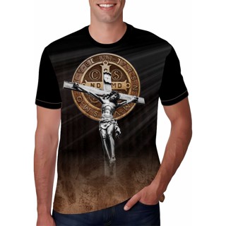 Camiseta Religiosa Católica Medalha de São Bento CTF2339