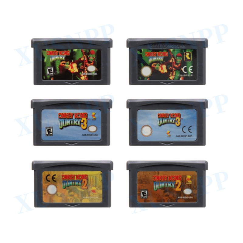 GBA DS 2DS 3DS NDSL Cartões De Vídeo Game 32 Bits Memória Tinta Donke Kong Games Country Series USA/EUR