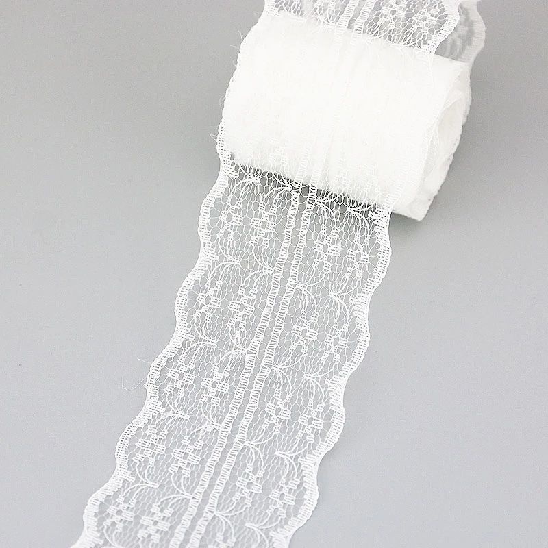 (5 Jardas/Rolo) 45mm Renda Branca Material De Embalagem De Presente Decoração De Fita De Tecido Fofa em Oferta na Shopee