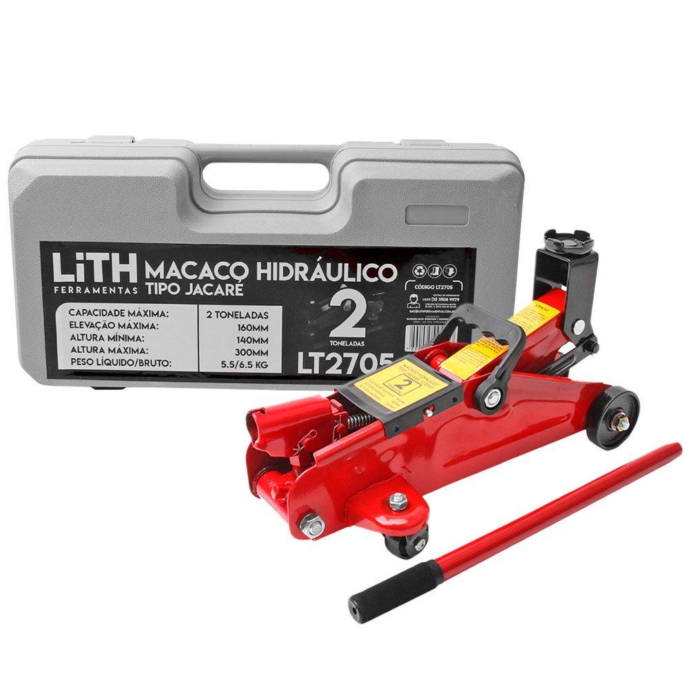 Macaco Hidráulico LITH Tipo Jacaré 2T com Maleta em Oferta na Shopee