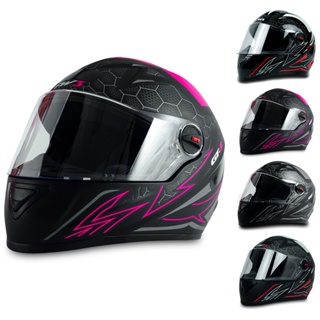 Capacete Fechado GT2 Preto Fosco Rosa Vermelho Fosco Brilhante Narigueir aEspuma Densidade D28 FW3 em Oferta na Shopee