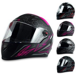 Capacete Fechado GT2 Preto Fosco Rosa Vermelho Fosco E Brilhante Com Narigueira E Espuma Com Densidade D28 FW3