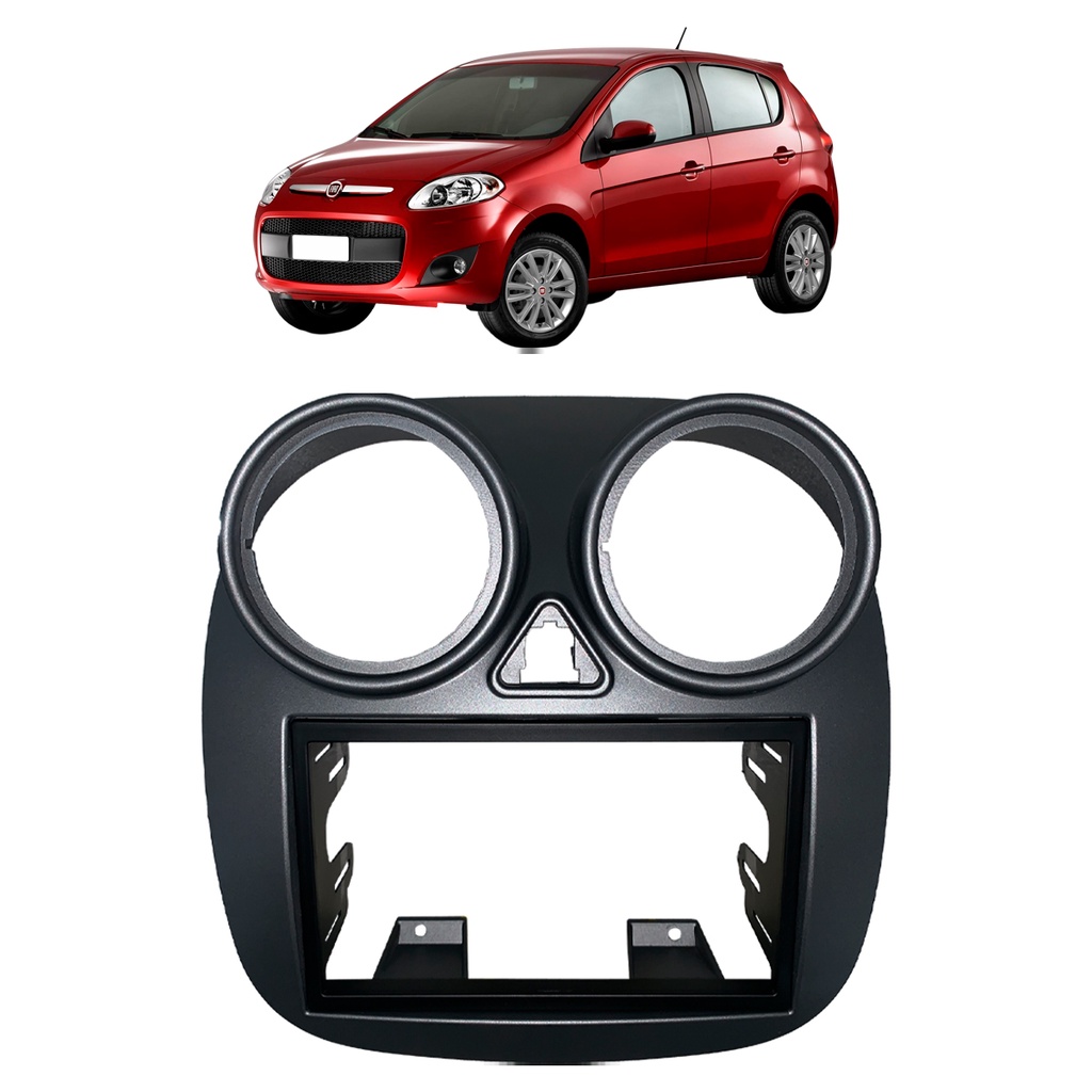 Moldura 2 DIN Fiat Novo Palio 2014-2017 Grafite 2925