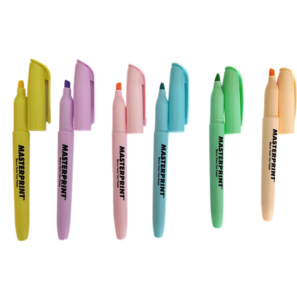 Kit 6 Canetas Marca Texto Tom Pastel Masterprint - Cores Variadas — imagem 2 de 2