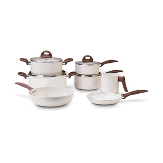 Jogo De Panelas 7 Peças Brinox Ceramic Life Vanilla