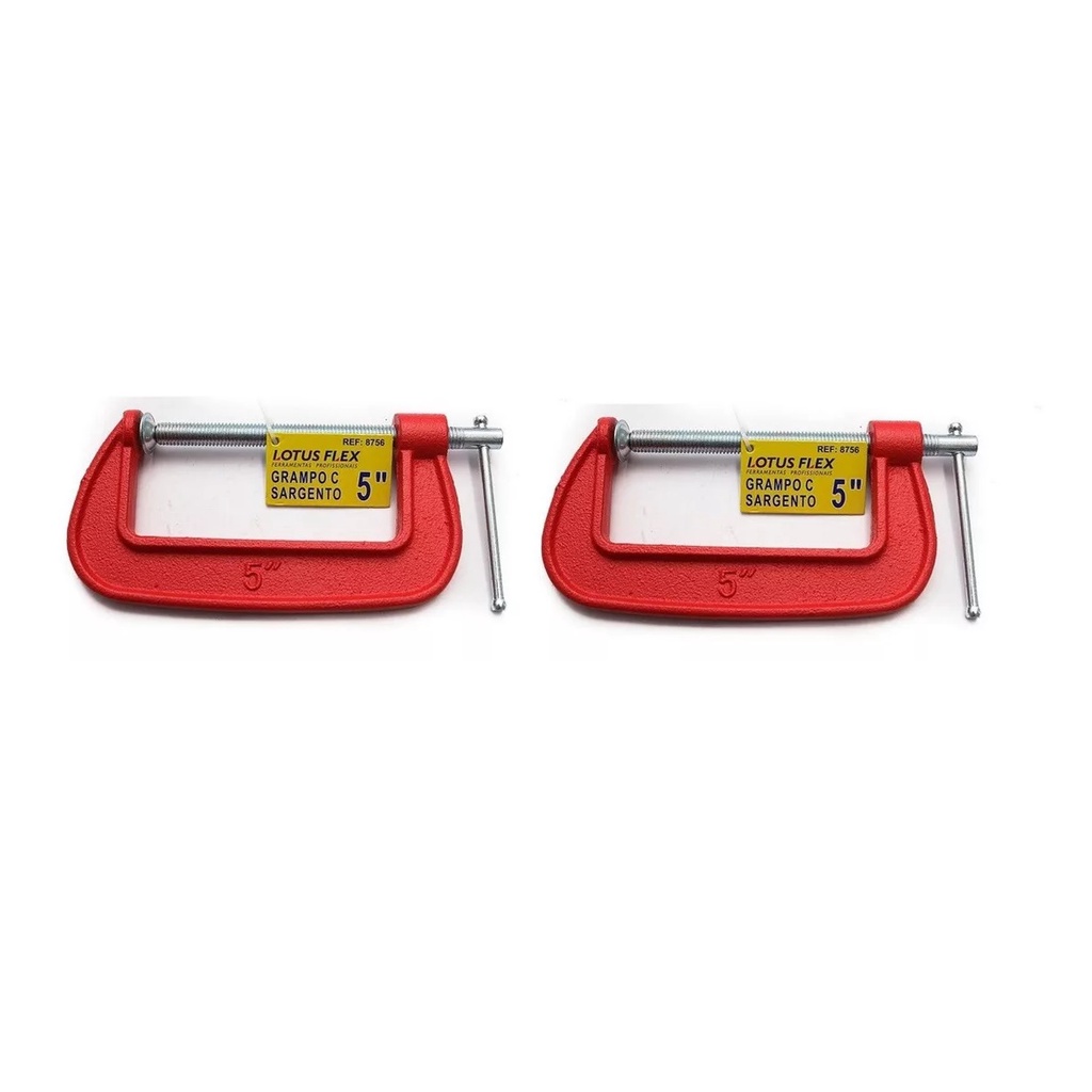 2 Grampos Sargento Tipo C Forjado 5 Polegadas