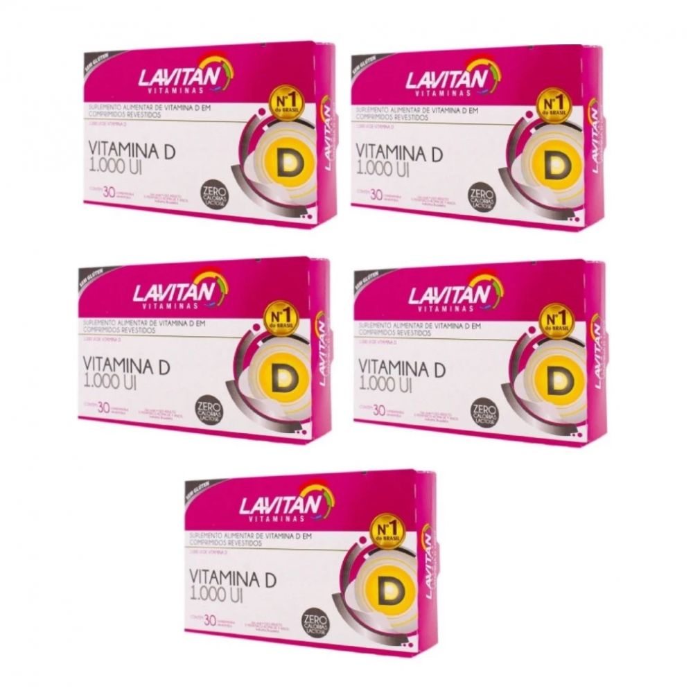 Kit 5 Unidades Vitamina D Lavitan Concentrado com 30 Capsulas