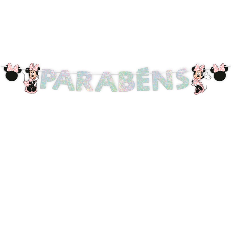 Faixa Parabéns - Minnie Mouse Rosa - 1 unidade - Regina - Rizzo