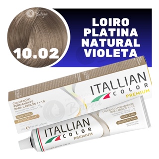 Coloração Itallian Color Louro Platina Natural Violeta 10.02 em Oferta na Shopee