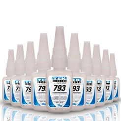 Kit 10 Cola Instantâneo 793 20g Bico Antientupimento - Tek Bond Cola Tudo Rápido Artesanato Trabalho