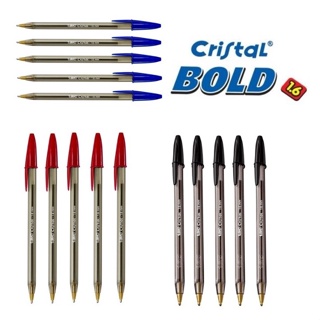 Caneta Bic Cristal Bold 1.6mm Ponta Grossa Kit Com 5 Unidades em Oferta na Shopee