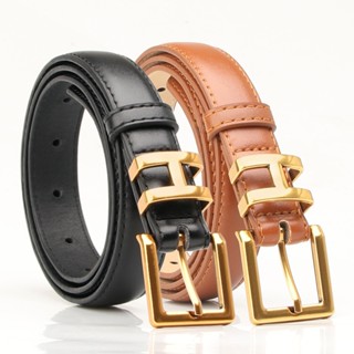 100 % [Frete Grátis] Cinto De Couro Genuíno H Fivela Feminino Ins Fashion Versatile Jeans Belt Simples Vestido Versátil Mini Waist