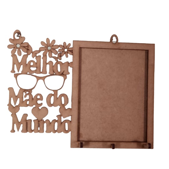 Pacote Com 15 Porta Chave Com Porta Retrato Em MDF Foto 7 X 10 Presente Lembrancinha Melhor Mãe do Mundo