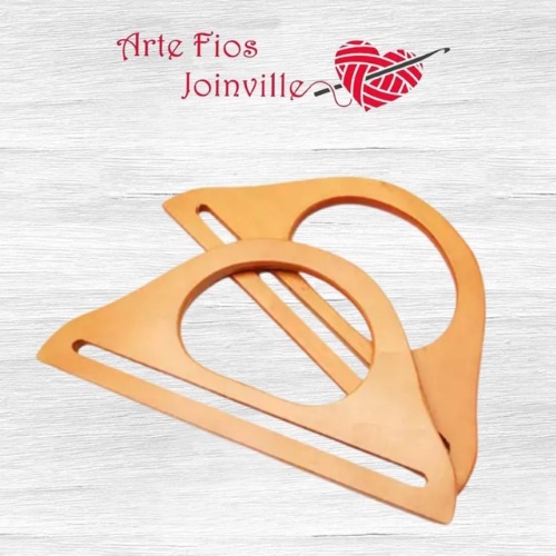 Alça de Bolsa Madeira Vazada Circulo Grande Par