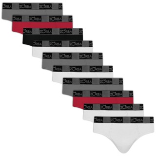 Kit 10 Cuecas Slip Algodão Elastano Zorba