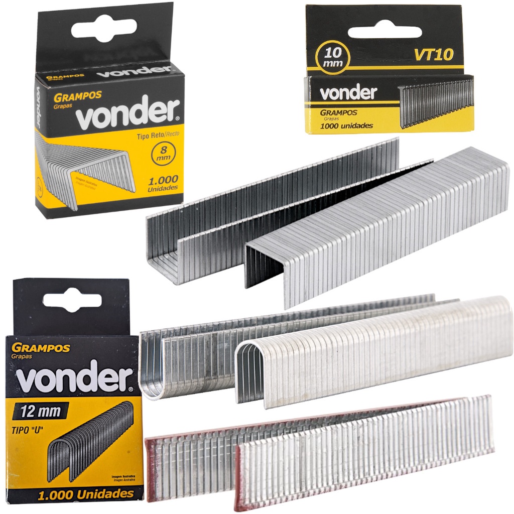 Grampo Reto Pino U 6, 8, 10, 12, 14mm Para Grampeador Manual em Oferta na Shopee