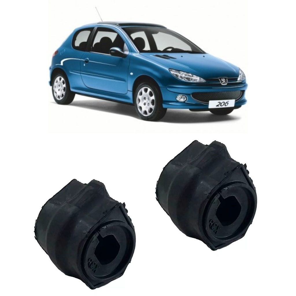 Kit 2 Bucha Barra Estabilizadora Dianteira Peugeot 206 18MM