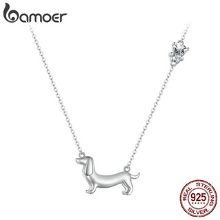 Bamoer 925 Colar De Prata Dachshund Presentes De Moda Para Mulheres SCN501
