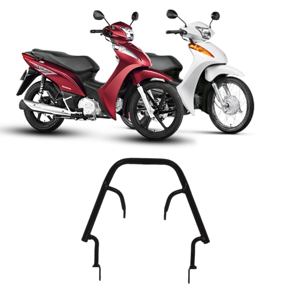 Alça Traseira Modelo Especial Comp. C/ Biz 125 2011 Biz 110 2016 Preto Design Ergonômico Aço Tubular Pro Tork AL-56HP