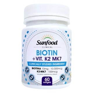Biotina + Vit. K2 Mk7 60 Caps - Importado Sunfood