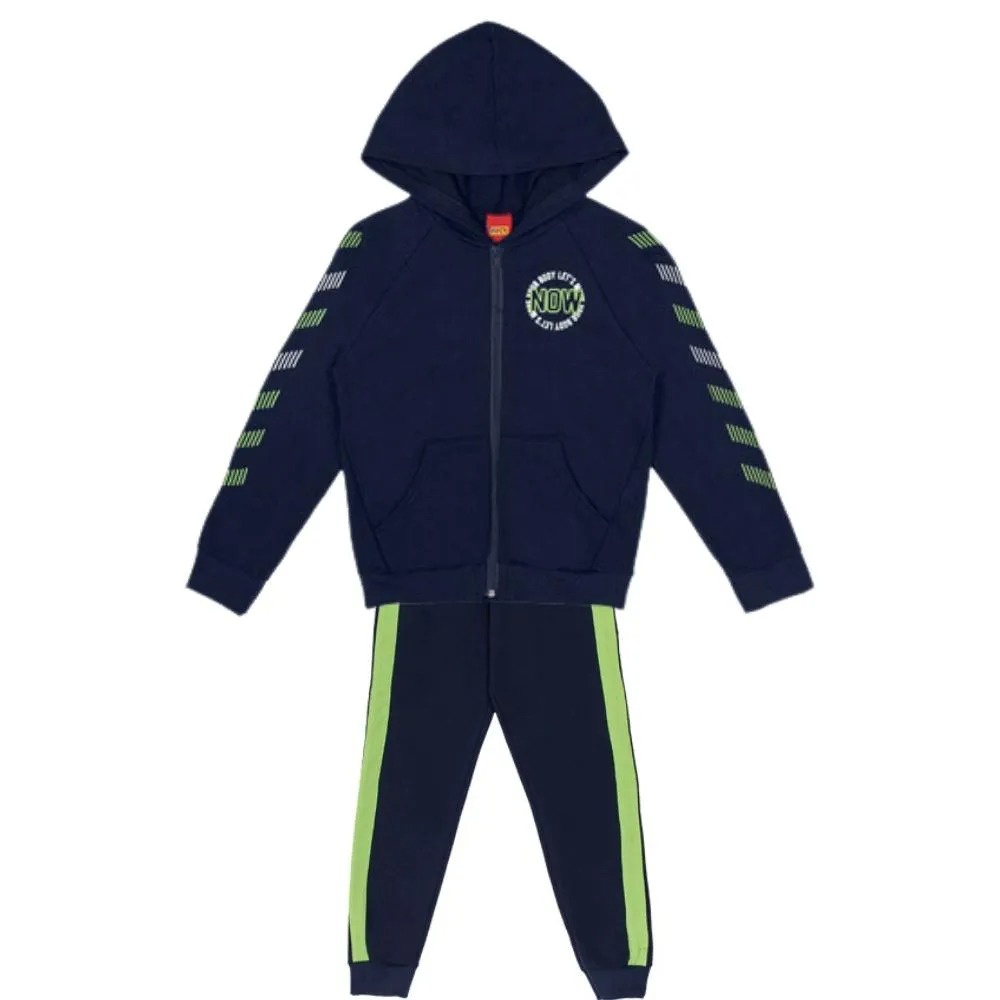 Conjunto Infantil Juvenil Kyly Jaqueta Masculina Estampada Com Calça Em Moletom Peluciado