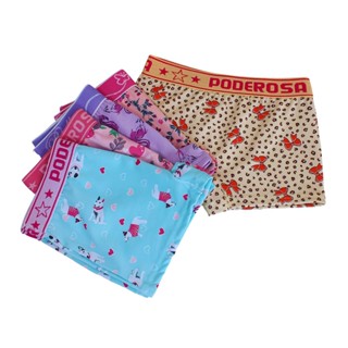 Kit 8 Calcinha Menina Infantil Bebê Microfibra Boxer Estampada Com Cós